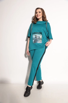 Спортивный костюм 1225 темно-бирюзовый Michel Chic