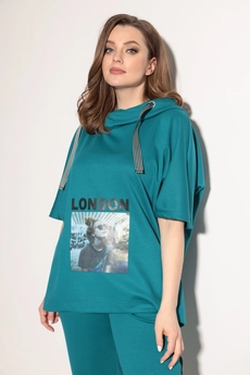 Спортивный костюм 1225 темно-бирюзовый Michel Chic
