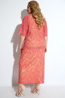 Костюм с юбкой 1232 розовый Michel Chic