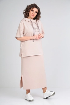 Костюм с юбкой 1248 пудра Michel Chic