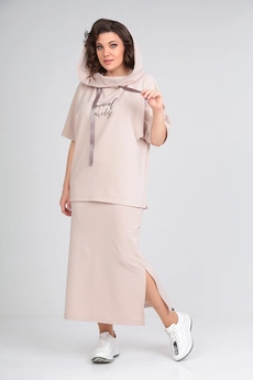 Костюм с юбкой 1248 пудра Michel Chic