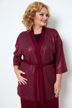 Костюм с юбкой 1253 бордовый Michel Chic