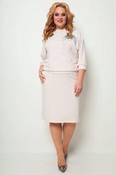 Костюм с юбкой 1254 пудра Michel Chic
