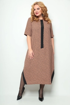 *Костюм с платьем 1262 бежевый + черный Michel Chic