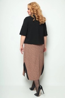 *Костюм с платьем 1262 бежевый + черный Michel Chic