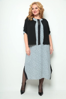 Костюм с платьем 1262 серый Michel Chic