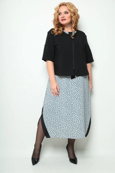 Костюм с платьем 1262 серый Michel Chic