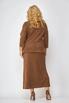 Костюм с юбкой 1310 рыжий Michel Chic