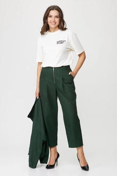 Костюм брючный 1351 зеленый Michel Chic