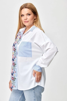 Блузка 778 голубой Michel Chic