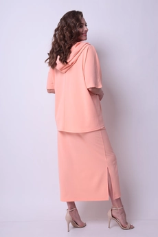 Костюм с юбкой 1248 персиковый Michel Chic