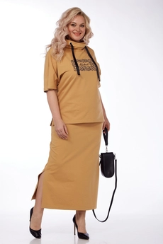 Костюм с юбкой 1248 рыжий Michel Chic