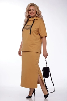 Костюм с юбкой 1248-1 песочный Michel Chic