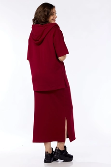 Костюм с юбкой 1248 бордовый Michel Chic