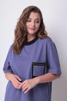 Костюм брючный 1308 лавандовый + черный Michel Chic