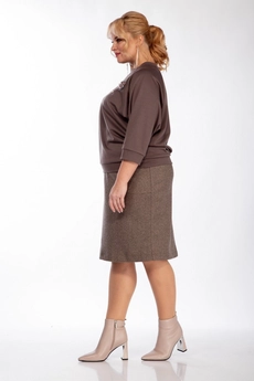 Костюм с юбкой 1320 корчиневый Michel Chic