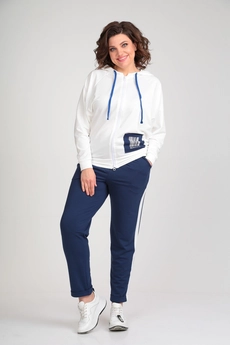 Спортивный костюм 1328 белый + синий Michel Chic