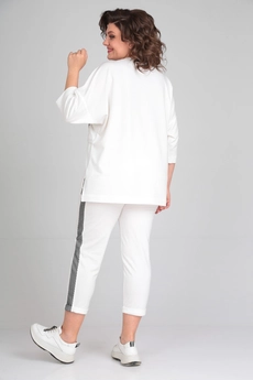 Костюм брючный 1329-1 белый Michel Chic