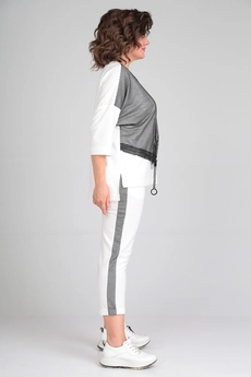 Костюм брючный 1329-1 белый Michel Chic