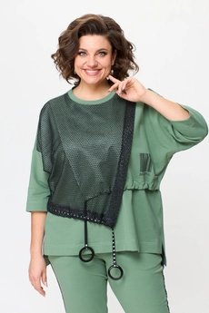 Костюм брючный 1329-1 нефрит Michel Chic