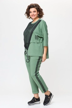 Костюм брючный 1329-1 нефрит Michel Chic