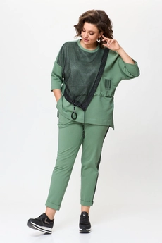 Костюм брючный 1329-1 нефрит Michel Chic
