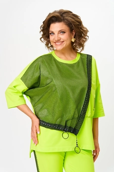 Костюм брючный 1329-1 салатовый Michel Chic
