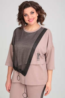Костюм брючный 1329-1 пудра Michel Chic