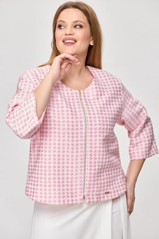 Костюм брючный 1335-1 розовый + белый Michel Chic