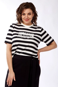Костюм брючный 1336 белый + черный Michel Chic