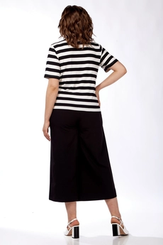 Костюм брючный 1336 белый + черный Michel Chic