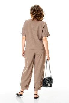 Костюм брючный 1337-1 коричневый Michel Chic