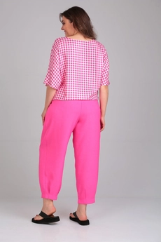 Костюм брючный 1342 розовый Michel Chic