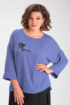 Костюм брючный 1350 синий + черный Michel Chic