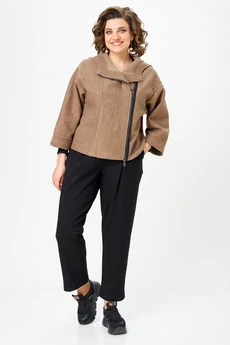 Костюм брючный 1357-2 капучино + черный Michel Chic