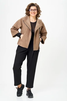 Костюм брючный 1357-2 капучино + черный Michel Chic