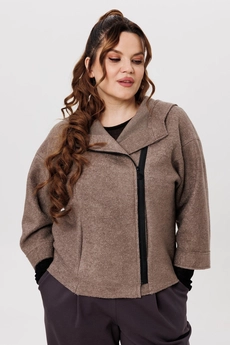 Костюм брючный 1357-1 графит + капучино Michel Chic