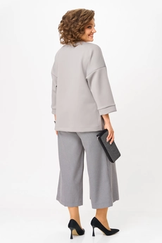 Костюм брючный 1362-2 серый + клетка Michel Chic