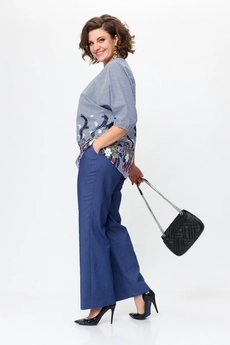 Костюм брючный 1367 синий Michel Chic