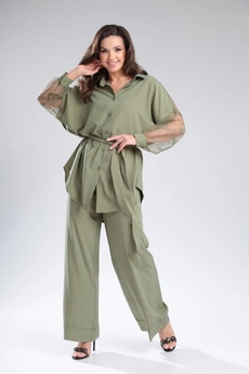 Костюм брючный 1369 хаки Michel Chic