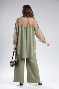 Костюм брючный 1369 хаки Michel Chic