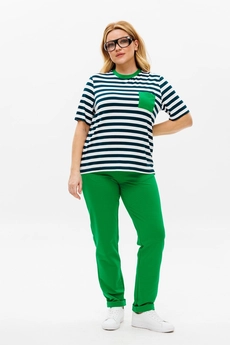 Костюм брючный 1371 зеленый Michel Chic