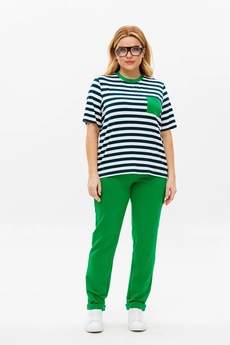 Костюм брючный 1371 зеленый Michel Chic