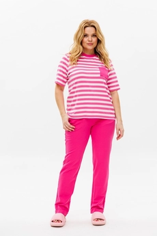 Костюм брючный 1371 розовый Michel Chic