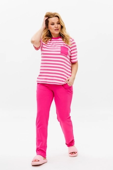 Костюм брючный 1371 розовый Michel Chic
