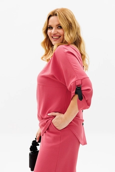 Костюм брючный 1374 ягодный Michel Chic