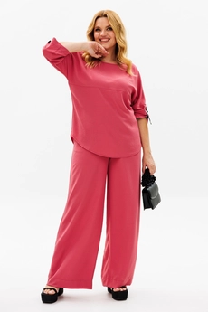 Костюм брючный 1374 ягодный Michel Chic