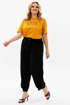 Костюм брючный 1377 горчица + черный Michel Chic