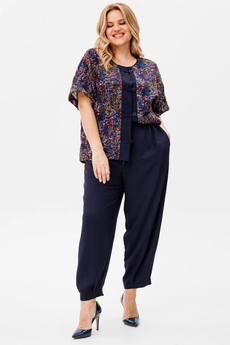 Костюм брючный 1378 синий Michel Chic