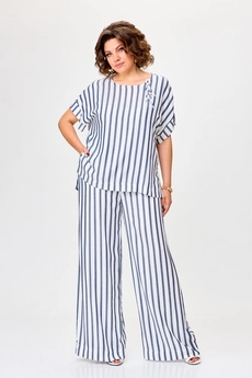 Костюм брючный 1384 полоска Michel Chic